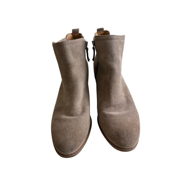 Franco Sarto Suede Leather Taupe Welton Wedge Heel Ankle Boot Size 10 - Picture 7 of 8